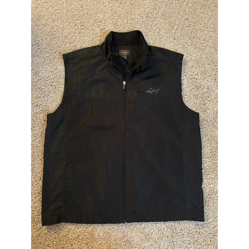 Greg Norman for Tasso Ella Vest Men's L Black Golf Athleisure